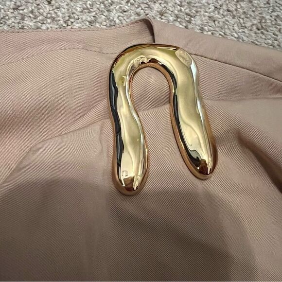 NEW Bottega Veneta tan wool twill draped wrap top size 42 - Picture 6 of 16